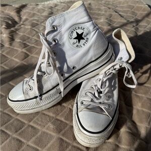 Converse Platform High-Top Shoes White Size 6.5